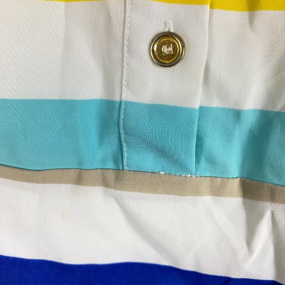 Calvin Klein Women's Multi Colour A-Line Dress With Green Belt - Picture 14 of 15